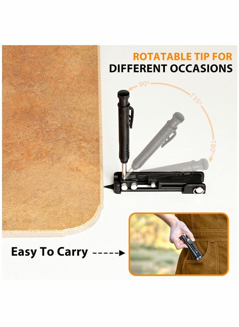 SYOSI - Multi-function Scribing Tool, Construction Pencil, Aluminum Alloy Scribe Tool with Deep Hole Pencil - Image 1