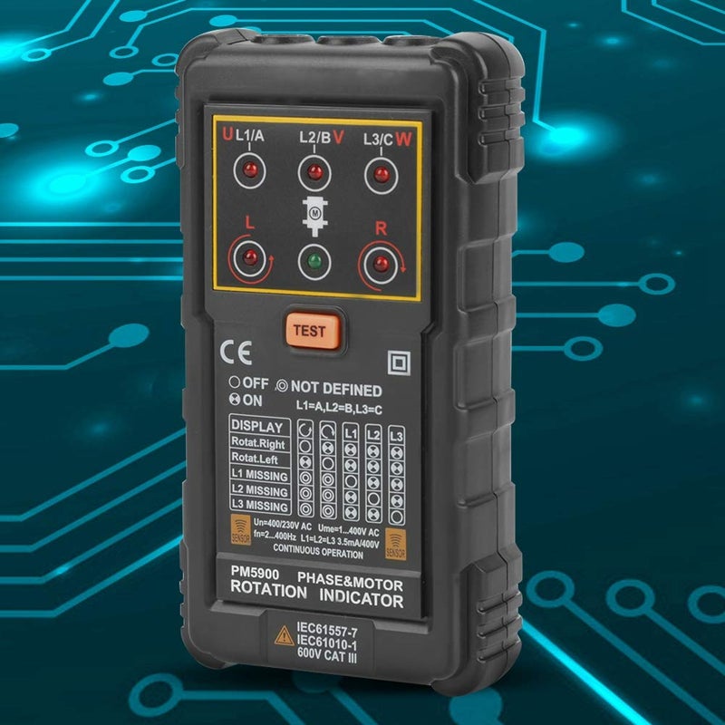 PM5900 جهاز اختبار دوران المحرك ثلاثي الطور المحمول مؤشر اتجاه المحرك المحمول - Image 5
