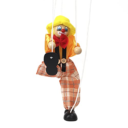 MioCloth Fun Wooden Clown Marionette Pull String Puppet Vintage Decor for Family Men Women Pretend Play Puppetry Party - Image 5