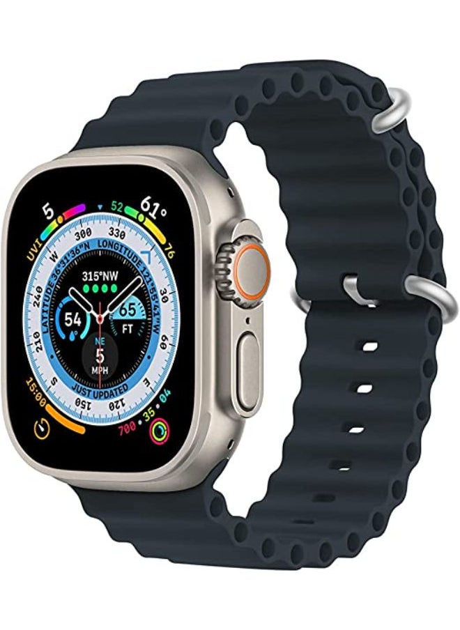 SHOPI - Newest Silicone Ocean Watch Band For Apple Watch Series 8 7 6 5 4 3 2 1 SE Compatible With Apple Watch Band 42mm 44mm 45mm 49mm Replacement Women Mens, Sport  slides Strap for iWatch Ultra - Image 1