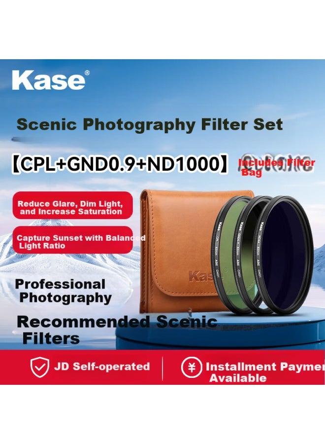 Kase Landscape Filter Kit Cpl Polarizer + Nd1000 Neutral Density Filter + Gnd0.9 Graduated Neutral Density Filter For Travel Landscape Sunrise Sunset Photography Kit 82Mm - Image 1