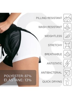Bernessi 2 in 1 Sports Shorts for Women with High Waisted, Gym Athletic Double Shorts for Women with Pocket Sizes XS S M, Biker Shorts Casual Running Workout Biker Tennis  - Image 5