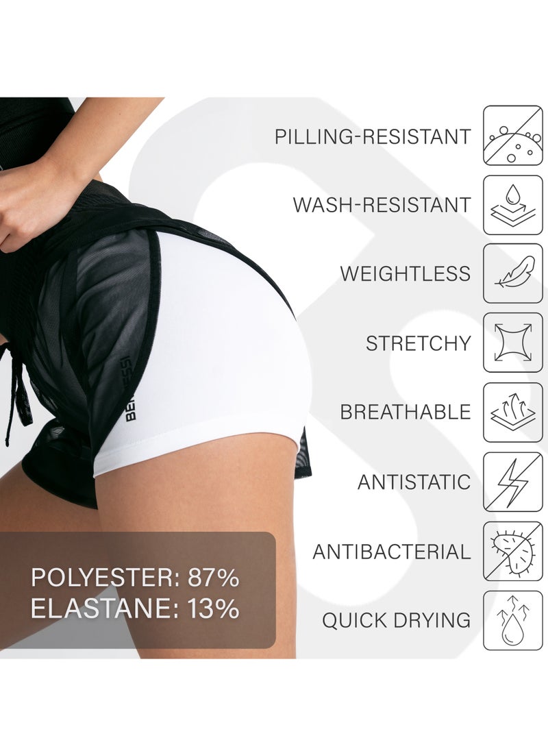 Bernessi 2 in 1 Sports Shorts for Women with High Waisted, Gym Athletic Double Shorts for Women with Pocket Sizes XS S M, Biker Shorts Casual Running Workout Biker Tennis  - Image 5