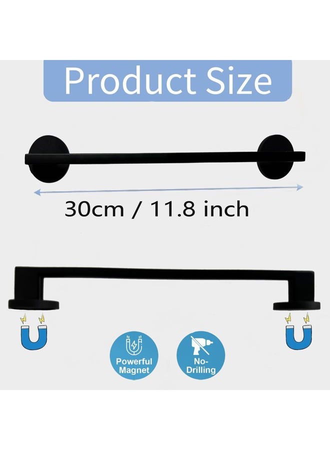Pmsanzay Magnetic Towel Bar for Dishwasher, Magnetic Towel Holder Towel Hook Hanger for Fridge, Kitchen Stove, Oven, Refrigerator, Sink Laundry Washing Machine,dryers,Metal Garage Door. Black - Image 2