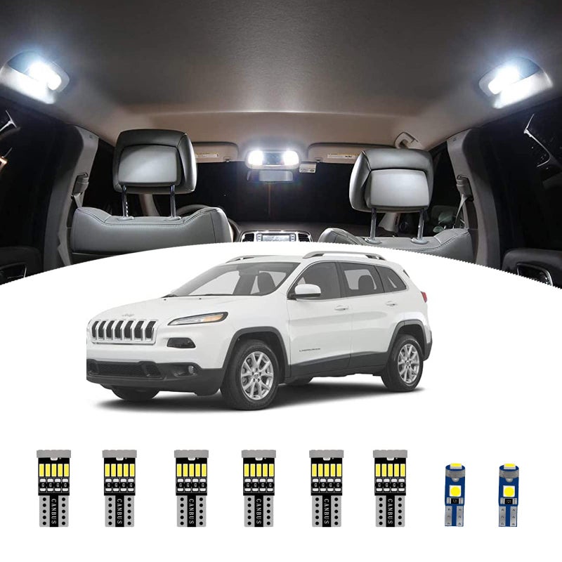 مجموعة أضواء LED داخلية من AWALITED 13 قطعة لجيب شيروكي لمبات استبدال فائقة السطوع لعام 2014 2015 2016 2017 2018 2019 2020 (لا تناسب جيب جراند شيروكي)
