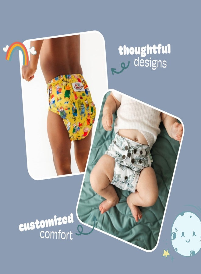 Kinder Cloth Diapers Reusable Baby Diapers Pocket Style Athletic Wicking Jersey, Bamboo Viscose Inserts, Wet Bag, Newborn to Potty Training 7-60lbs, One Size (Coastal Calm, 10 Pack, with Inserts) - Image 5
