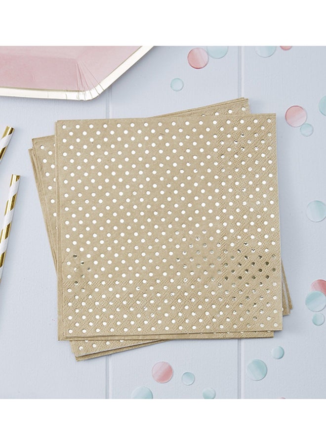 Ginger Ray Gold Foiled Kraft Paper Party Celebration Napkins 20 Pack - Image 2