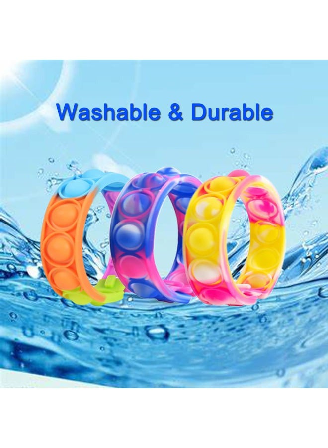 IERKEIE 60 Pcs Pop Bracelet Bubble Fidget Toys for Party Favors, Hand Finger Silicone Wristband Bulk for Student Classroom Prize, Goodie Bag Fillers Easter Egg Basket Stuffers Christmas Valentine Gift for Kid - Image 3