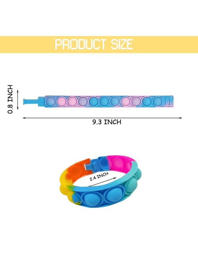 IERKEIE 60 Pcs Pop Bracelet Bubble Fidget Toys for Party Favors, Hand Finger Silicone Wristband Bulk for Student Classroom Prize, Goodie Bag Fillers Easter Egg Basket Stuffers Christmas Valentine Gift for Kid - Image 2