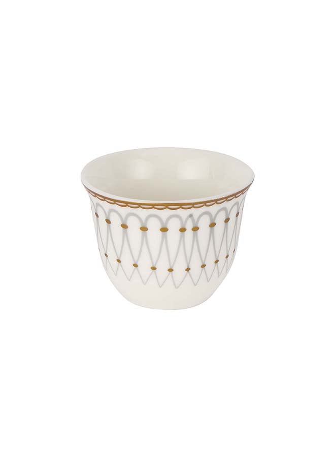 Royalford 12 Piece Bone China Cawa Cup Set- RF12115/ 80 ml Capacity, Heat-Resistant, Scratch-Resistant, Perfect for Serving Traditional Drink, Arabic Coffee Multicolor - Image 4