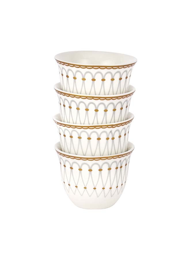Royalford 12 Piece Bone China Cawa Cup Set- RF12115/ 80 ml Capacity, Heat-Resistant, Scratch-Resistant, Perfect for Serving Traditional Drink, Arabic Coffee Multicolor - Image 3