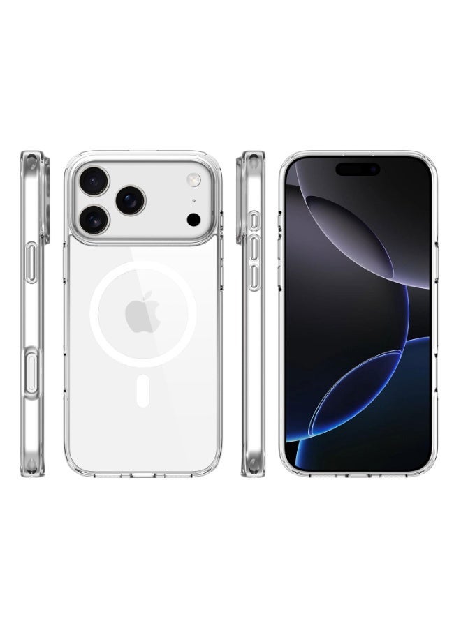 تين تك جراب مغناطيسي لهاتف iPhone 17 Pro الجديد متوافق مع MagSafe، جراب حماية للهاتف المحمول مقاوم للصدمات، ظهر مضاد للخدش (شفاف) جراب متوافق مع iPhone 17 Pro جراب صلب شفاف مضاد للخدش والصدمات مع واقي من مادة TPU المرنة والناعمة والشفافة. - Image 4