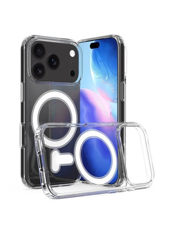 تين تك جراب مغناطيسي لهاتف iPhone 17 Pro الجديد متوافق مع MagSafe، جراب حماية للهاتف المحمول مقاوم للصدمات، ظهر مضاد للخدش (شفاف) جراب متوافق مع iPhone 17 Pro جراب صلب شفاف مضاد للخدش والصدمات مع واقي من مادة TPU المرنة والناعمة والشفافة. - Image 1