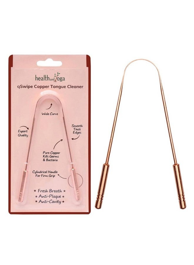 SoulGenie SoulGenie Healthandyoga Qswipe Copper Tongue Cleaner(Pack Of 1)-Premium Design-Flexible&Smooth,Thick Handles For Firm Grip-Oral Hygiene Tool-Reduces Bad Breath&Plaque,Improves Taste-Men&Women - Image 1