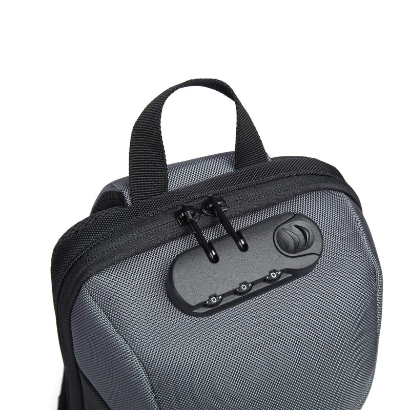 OZUKO حقيبة ظهر كتف مضادة للسرقة للرجال مع منفذ USB وتفاصيل عاكسة، حقيبة حمل يومية، متوسطة، رمادية، 9223 - Image 5