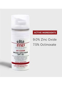 Elta MD UV Daily Broad Spectrum SPF 46 Moisturizing Facial Sunscreen, Sheer And Lightweight, Protects And Calms Sensitive Skin And Acne Prone Skin, Can Easily Be Worn Alone Or Under Makeup  - Image 3