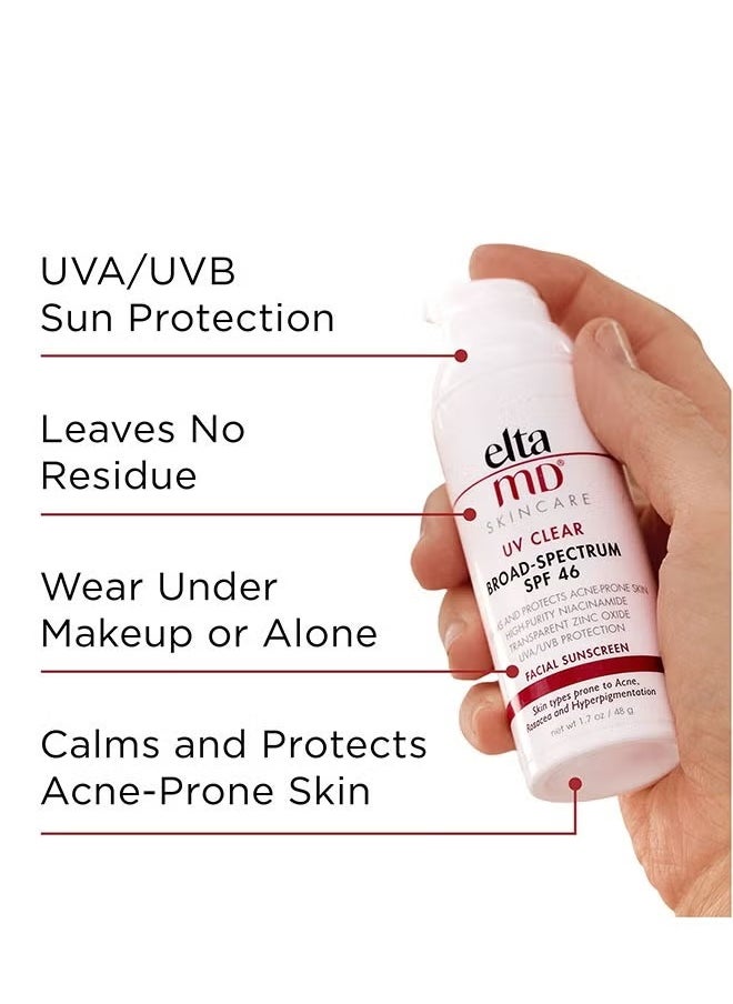 Elta MD - UV Daily Broad Spectrum SPF 46 Moisturizing Facial Sunscreen, Sheer And Lightweight, Protects And Calms Sensitive Skin And Acne Prone Skin, Can Easily Be Worn Alone Or Under Makeup - Image 1