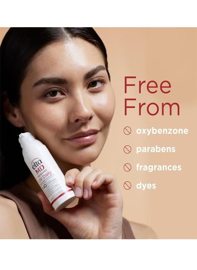 Elta MD - UV Daily Broad Spectrum SPF 46 Moisturizing Facial Sunscreen, Sheer And Lightweight, Protects And Calms Sensitive Skin And Acne Prone Skin, Can Easily Be Worn Alone Or Under Makeup - Image 1