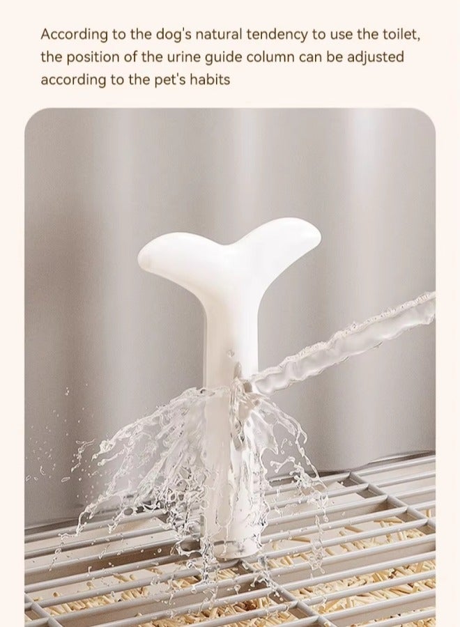 أيكين مرحاض تدريب الكلاب على استخدام المرحاض مع عمود قسطرة بولية ولوح رش البول، حامل وسادة تبول الكلاب مع شبكة، صندوق قمامة كبير للكلاب، حامل وسادة تبول الجراء، فوضى أقل، مرحاض الكلاب الداخلي والخارجي للشرفة باللون الأزرق - Image 3