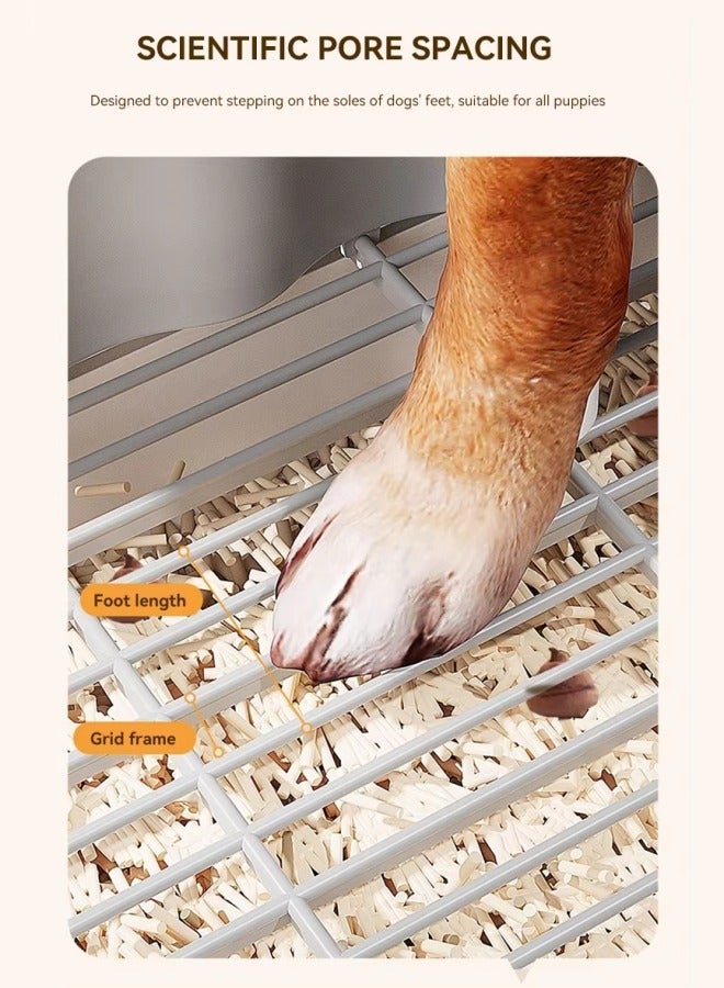 أيكين مرحاض تدريب الكلاب على استخدام المرحاض مع عمود قسطرة بولية ولوح رش البول، حامل وسادة تبول الكلاب مع شبكة، صندوق قمامة كبير للكلاب، حامل وسادة تبول الجراء، فوضى أقل، مرحاض الكلاب الداخلي والخارجي للشرفة باللون الأزرق - Image 5