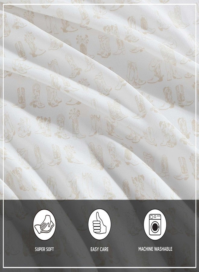 رانجلر طقم ملاءات سرير من رانجلر - مقاس كوين، مفروشات فائقة النعومة ومقاومة للتجاعيد لتوفير الراحة على مدار العام، جيوب عميقة، ملاءات سرير مع ملاءة مثبتة وأغطية وسائد متناسقة (لون بيج لاين دانس) - Image 5