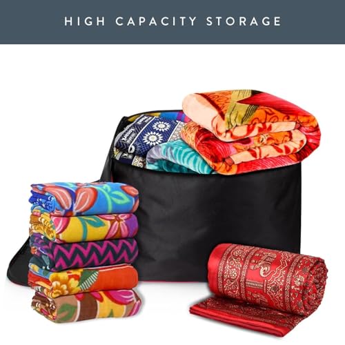 BB BACKBENCHERS Collapsible Fabric Storage Cubes Organizer with Handles Foldable Storage Baskets for Organizing Toys, Books, Shelves, Closet, Large Storage Box with Handles (Black Red (Pack of 1)) - Image 4