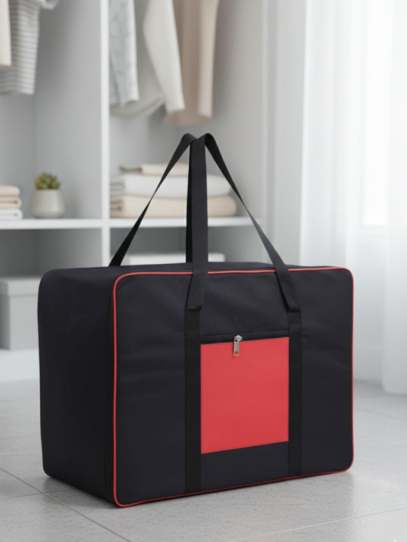BB BACKBENCHERS Collapsible Fabric Storage Cubes Organizer with Handles Foldable Storage Baskets for Organizing Toys, Books, Shelves, Closet, Large Storage Box with Handles (Black Red (Pack of 1)) - Image 1