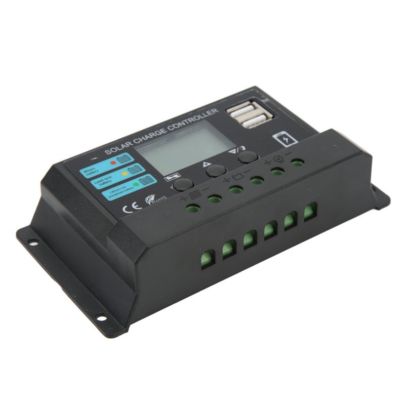 Solar Charge Controller 12V 24V Adaptive with 5V 3A USB Output - LCD Display Industrial-Grade Chip for Lithium Battery Home Commercial Use - Image 2