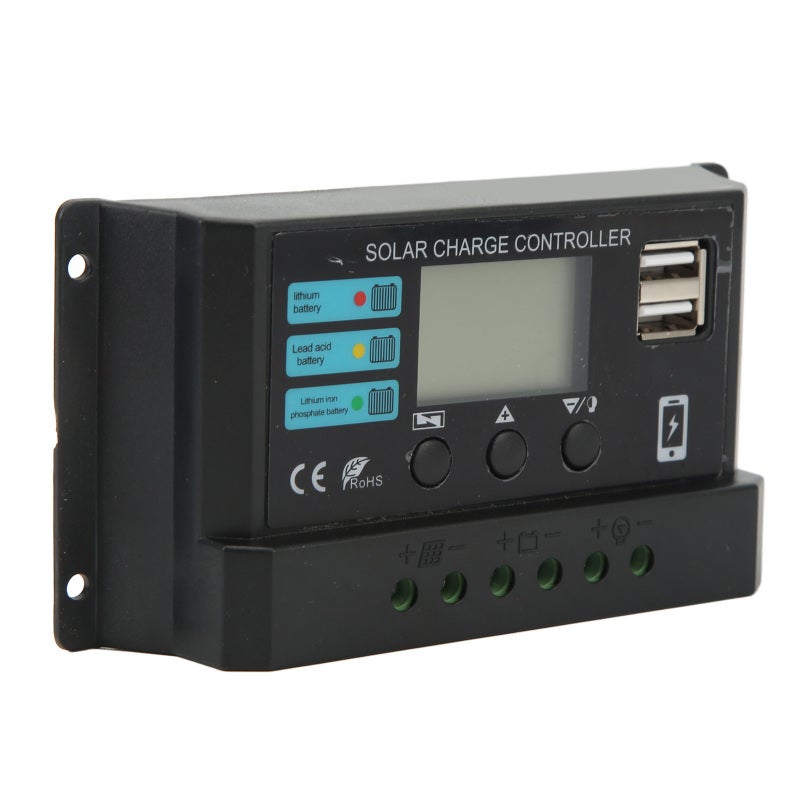 Solar Charge Controller 12V 24V Adaptive with 5V 3A USB Output - LCD Display Industrial-Grade Chip for Lithium Battery Home Commercial Use - Image 5