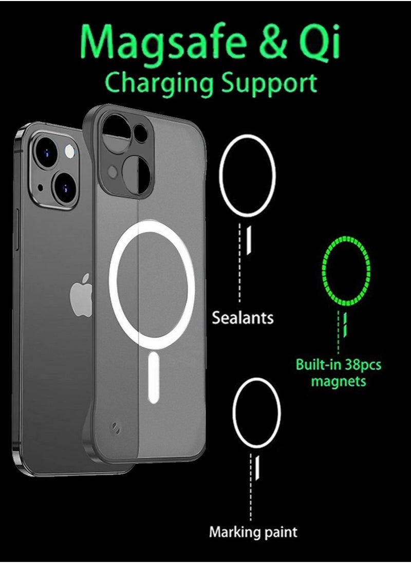 Generic Slim Case for iPhone 15 Plus Compatible with MagSafe, Ultra Thin Frameless Case Accessories with Mag Safe Wireless Charging, Anti-Yellow Shockproof Magnetic Cover for iPhone 15 Plus  - Image 4