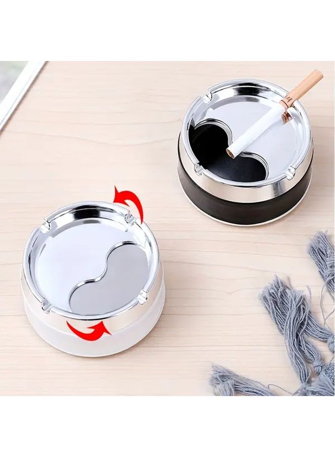 1pc Stainless Steel Windproof Ashtray Portable Car Smoking Accessory - Image 4