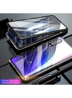 NuSense Double Dual Side Tempered Glass Full Screen Magnetic Metal Frame Aluminium Bumper Case Cover Xiaomi Mi 9T  (Black)  - Image 2