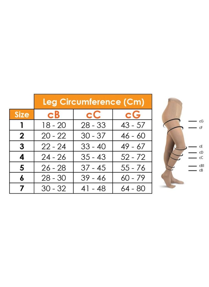 GO SILVER Panty Hose Compression Socks,Class 1 (18-21 mmHG) Closed Toe Flesh  - Image 3