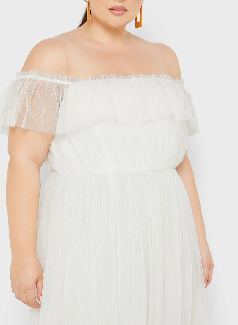 Anaya with Love Curve Ruffled Off-Shoulder Dress