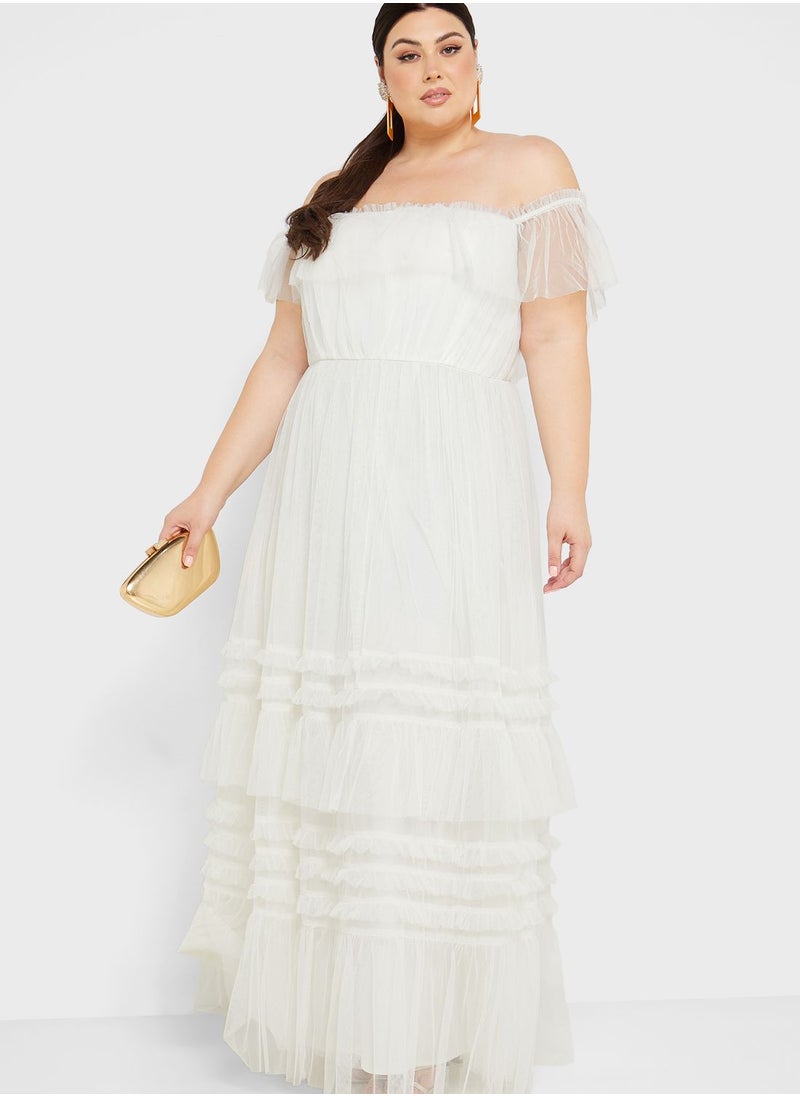 Anaya with Love Curve Bardot Tiered Dress  - Image 1