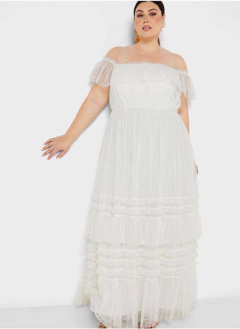 Anaya with Love Curve Bardot Tiered Dress  - Image 4