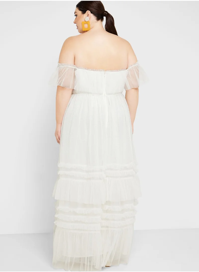 Anaya with Love Curve Bardot Tiered Dress