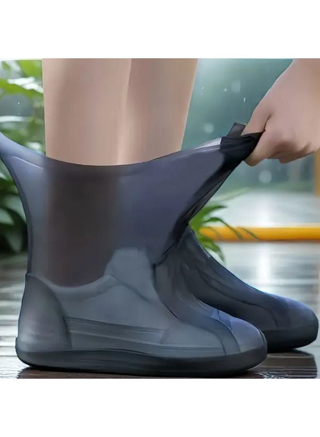 White Waterproof Non Slip Rubber Shoe Covers For Men Women Outdoor Hiking Walking - Image 2