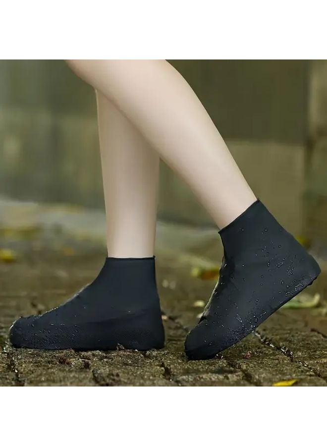 White Waterproof Non Slip Rubber Shoe Covers For Men Women Outdoor Hiking Walking - Image 3