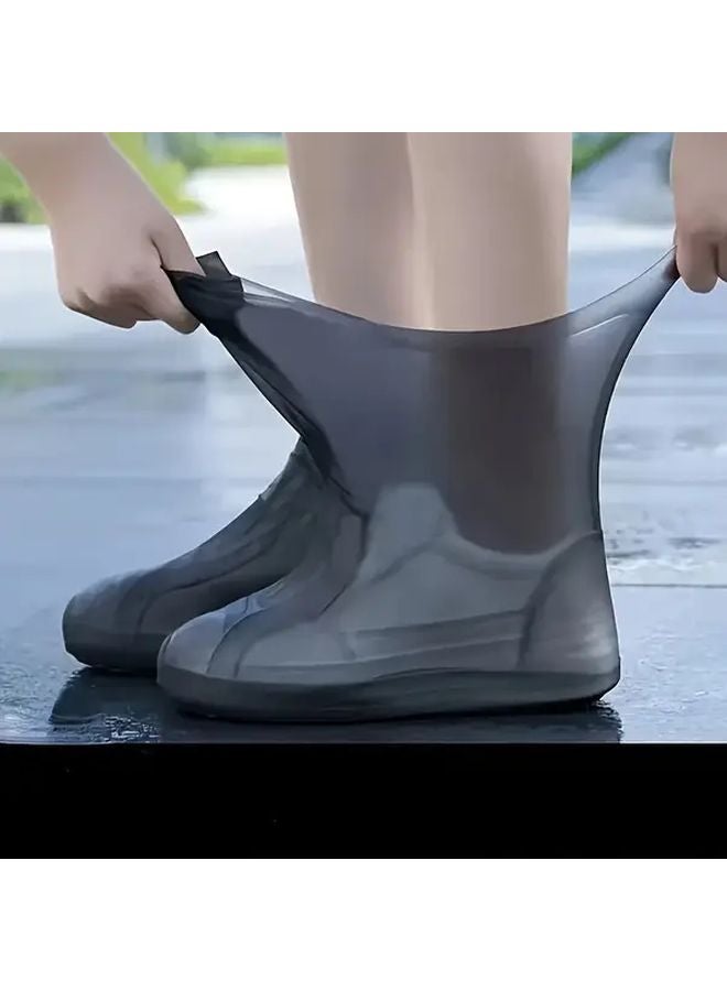 White Waterproof Non Slip Rubber Shoe Covers For Men Women Outdoor Hiking Walking - Image 4