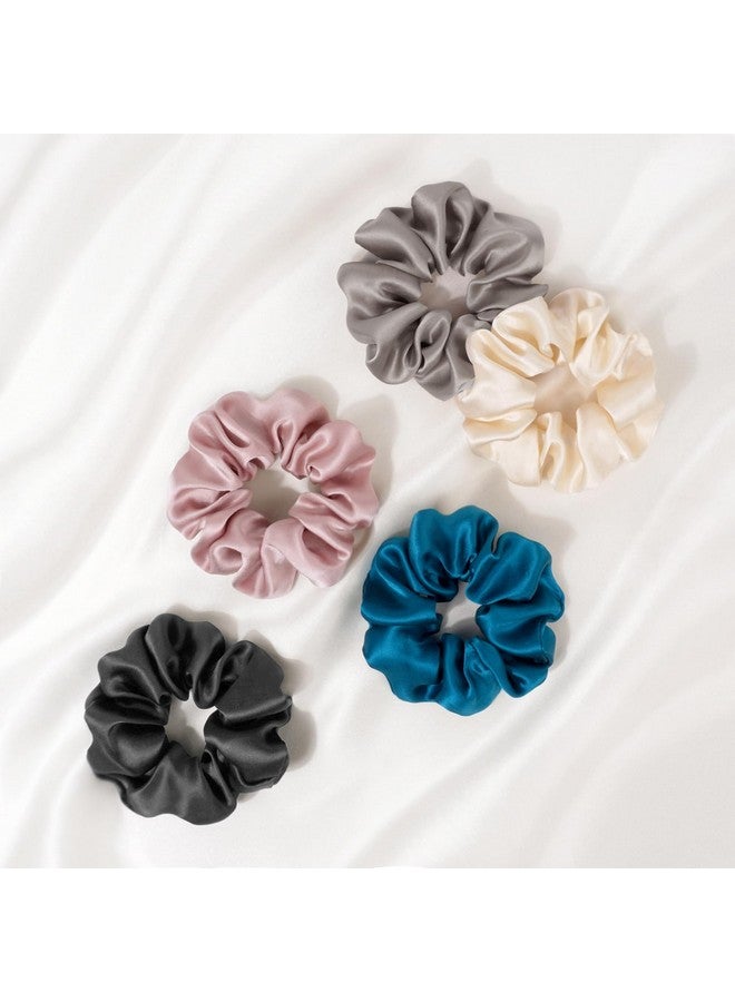 Zenssia Silk Scrunchies for Hair, Mulberry Silk Hair Ties for Women and Girls, No Damage Elastic Ponytail Holders（Black, 3 Pack） - Image 5