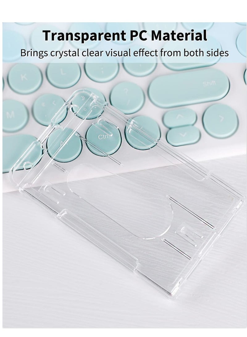 Zikra حامل بطاقات عمودي 2-بطاقة مع فتحة إبهام غلاف شفاف صلب لحماية بطاقات الهوية المدرسية والمكتبية وبطاقات الائتمان ورخص القيادة والتصاريح، 20 عبوة - Image 4