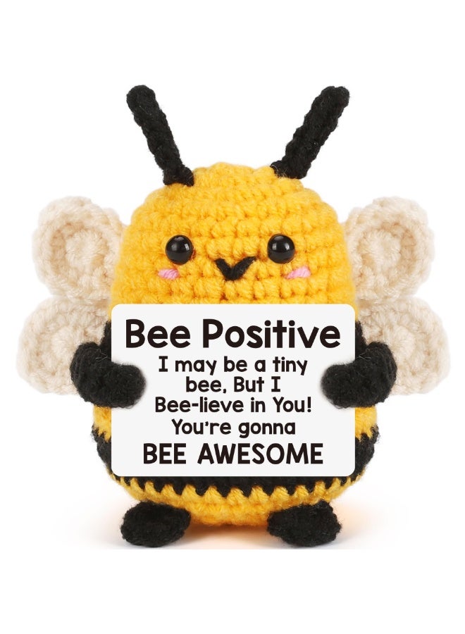 Peachjoy Funny Basket Stuffers, Mini Positive Crochet Bee Animals, Gifts for Mom, Grandma, Wife, Teacher and Friends, Affirmation Cheer Up Gifts and Bee Decor - Image 1