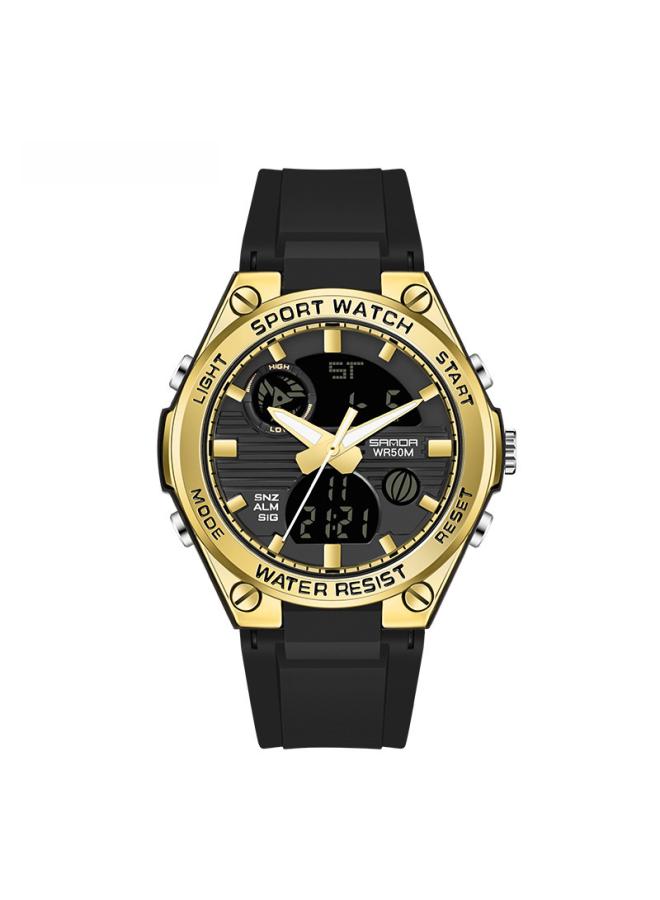 Sanda Trendy Multifunctional Special Forces Watch Men's Double Display Waterproof Luminous Outdoor Sports Electronic Couple Watch