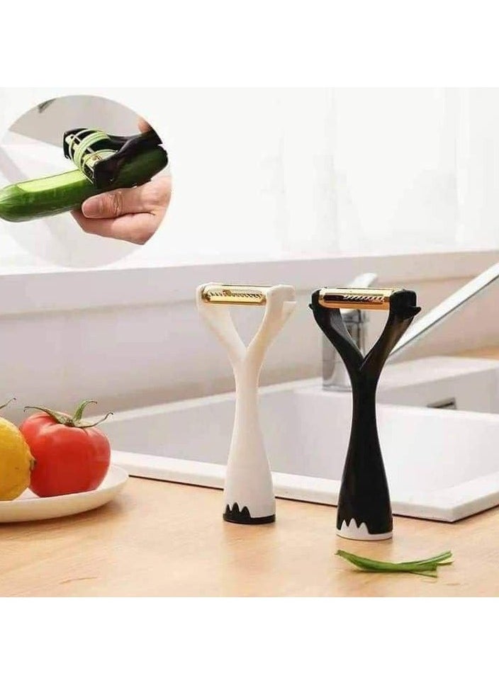 Generic Peeler - Vegetable Peeler for Kitchen with Stainless Steel Blade, High-Quality Plastic Y-Shape Rotating Peeler with Comfortable Non-Slip Handle, Household Potato and Fruit Peeler  - Image 2
