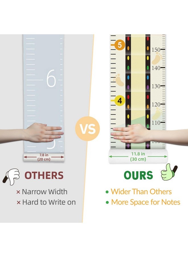 NiHome Projector Growth Chart for Kids with Picture Frames, Height Measurement Ruler Milestone Markers, Foldable Kids Height Wall Chart, Birthday Keepsake Gift for Toddler Boy Girl Room Wall Decor (Rainbow) - Image 3