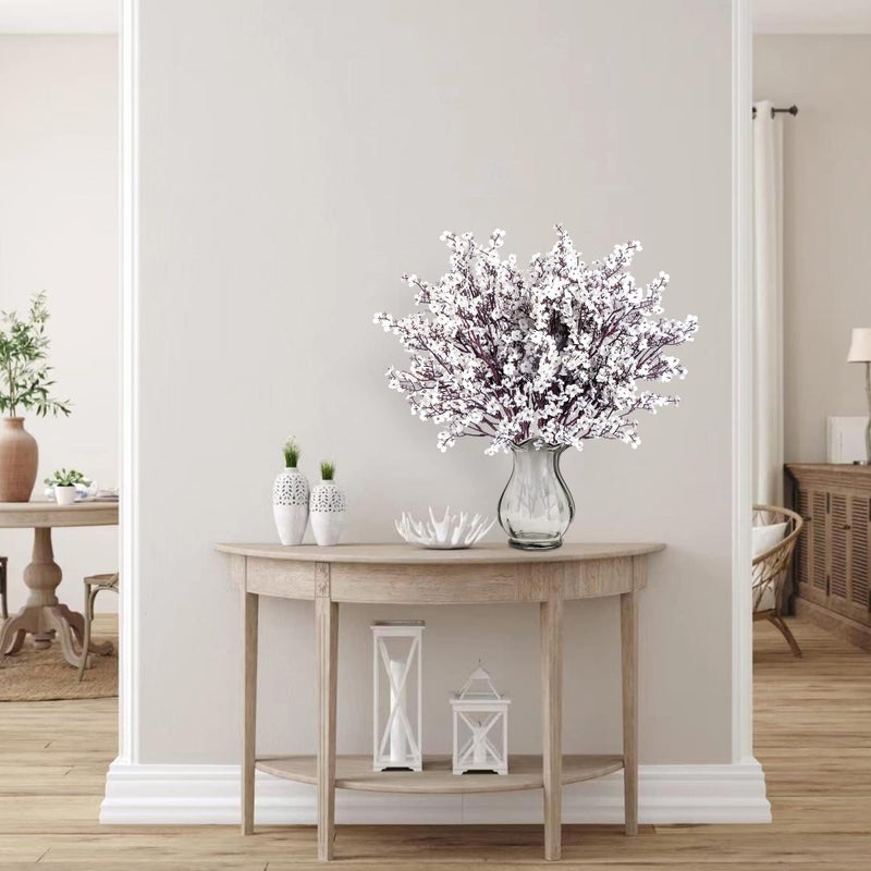 Sggvecsy 6 Pcs Babys Breath Artificial Flowers Gypsophila Bouquets Bulk Real Touch Fake Silk Flowers for Home Wedding DIY Floral Arrangement Kitchen Table Centerpiece Festival Decoration (White) - Image 4