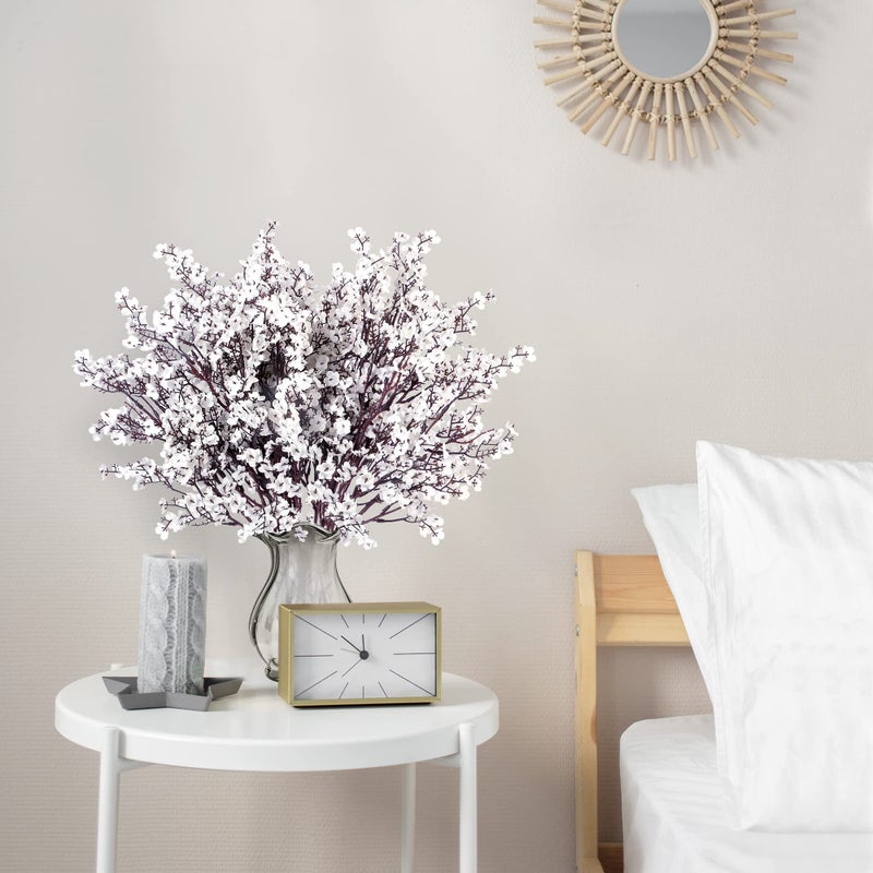 Sggvecsy 6 Pcs Babys Breath Artificial Flowers Gypsophila Bouquets Bulk Real Touch Fake Silk Flowers for Home Wedding DIY Floral Arrangement Kitchen Table Centerpiece Festival Decoration (White) - Image 2