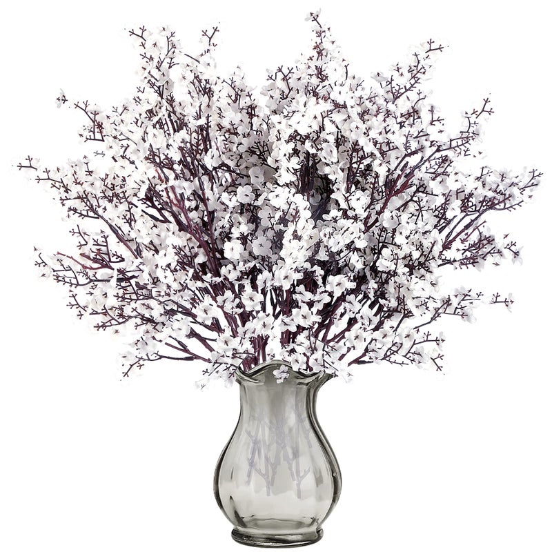 Sggvecsy 6 Pcs Babys Breath Artificial Flowers Gypsophila Bouquets Bulk Real Touch Fake Silk Flowers for Home Wedding DIY Floral Arrangement Kitchen Table Centerpiece Festival Decoration (White) - Image 1
