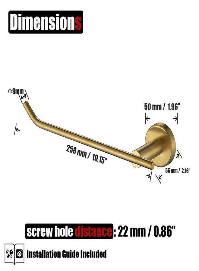 JQK Brass Gold Hand Towel Bar, Stainless Steel Towel Ring for Bathroom, 9 Inch Necklace Holder Brushed Golden Wall Mount Left Hand, TR101-BG - Image 2